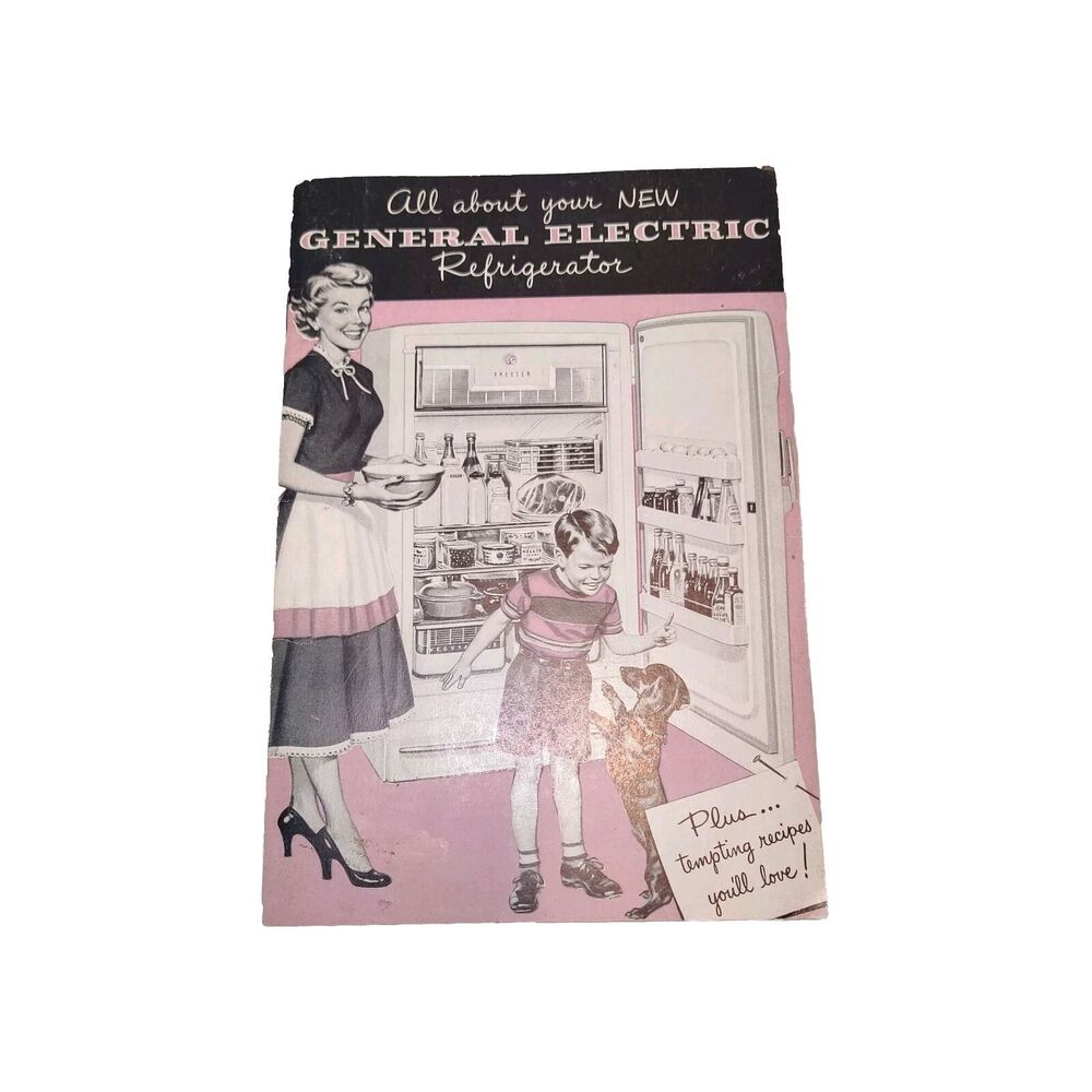 Vintage General Electric Refrigerator Manual & Recipe Cookbook GE Ephemera